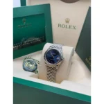 RLX Datejust m278344-0035/0036 Bright Blue Dial 31mm Domed Diamond Oyster Watch - Image 12