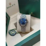 RLX Datejust m278344-0035/0036 Bright Blue Dial 31mm Domed Diamond Oyster Watch - Image 16