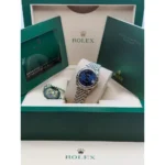 RLX Datejust m278344-0035/0036 Bright Blue Dial 31mm Domed Diamond Oyster Watch - Image 18