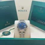 RLX Datejust m278344-0035/0036 Bright Blue Dial 31mm Domed Diamond Oyster Watch - Image 3