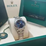 RLX Datejust m278344-0035/0036 Bright Blue Dial 31mm Domed Diamond Oyster Watch - Image 4