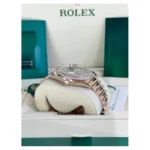 RLX "President" 40mm Everose Gold Olive Green Roman Dial Diamond Bezel - 228345RBR - Image 6