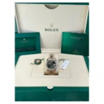 RLX "President" 40mm Everose Gold Olive Green Roman Dial Diamond Bezel - 228345RBR - Image 9