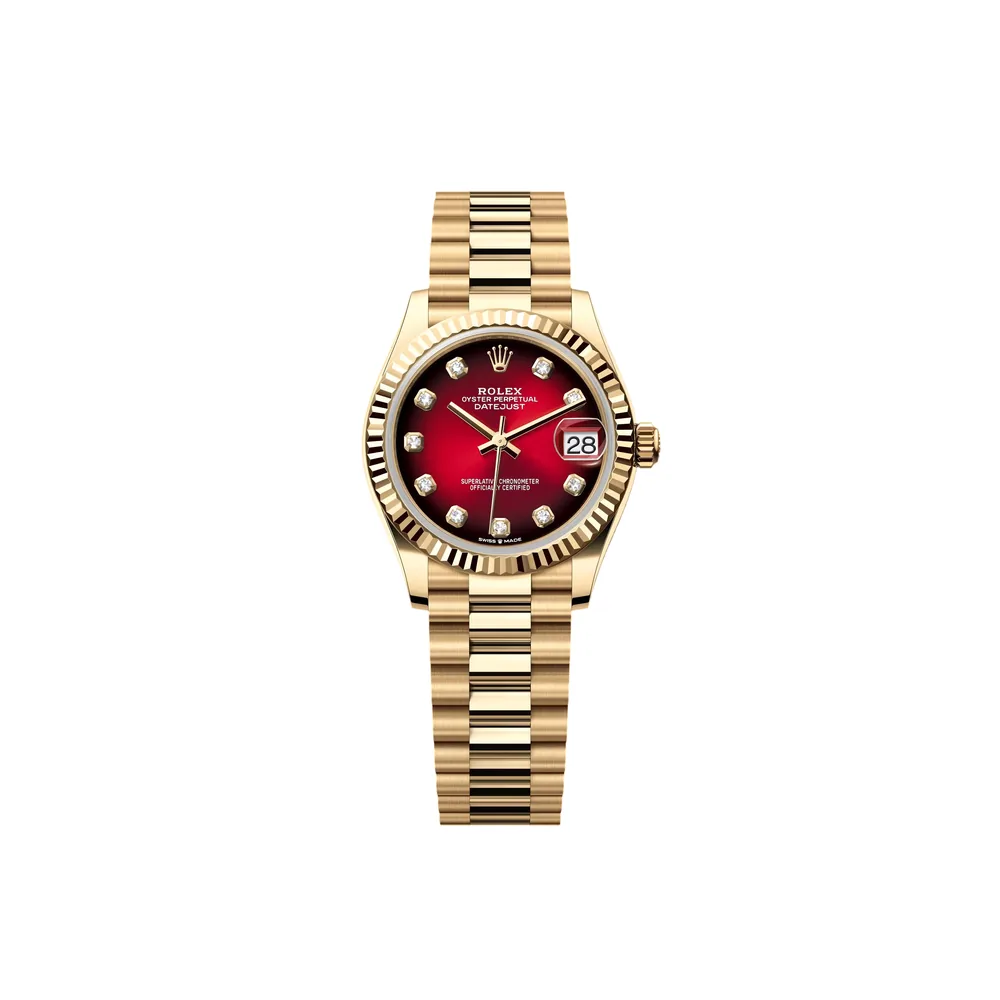 P0304-1 RLX Datejust m278278-0049 31mm Red Ombre Dial 18k Yellow Gold - Image 1