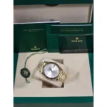 RLX Day-Date "President" 40mm Yellow Gold Silver Index Dial - 228238 - Image 7