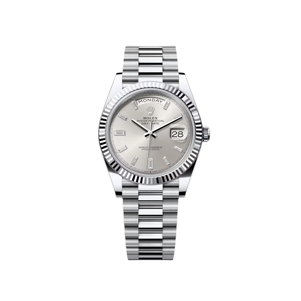 P0309-1 RLX Day-Date "President" 40mm Silver Diamonds Dial 228236-0002 - Image 1