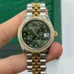 RLX Datejust m278383-0031/0032 31mm Green Floral Dial Oyster Bracelet - Image 10