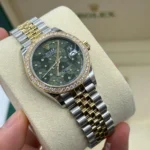 RLX Datejust m278383-0031/0032 31mm Green Floral Dial Oyster Bracelet - Image 6