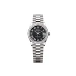 RLX Datejust m278289RBR-0011 Bright Black Dial White Gold President Watch
