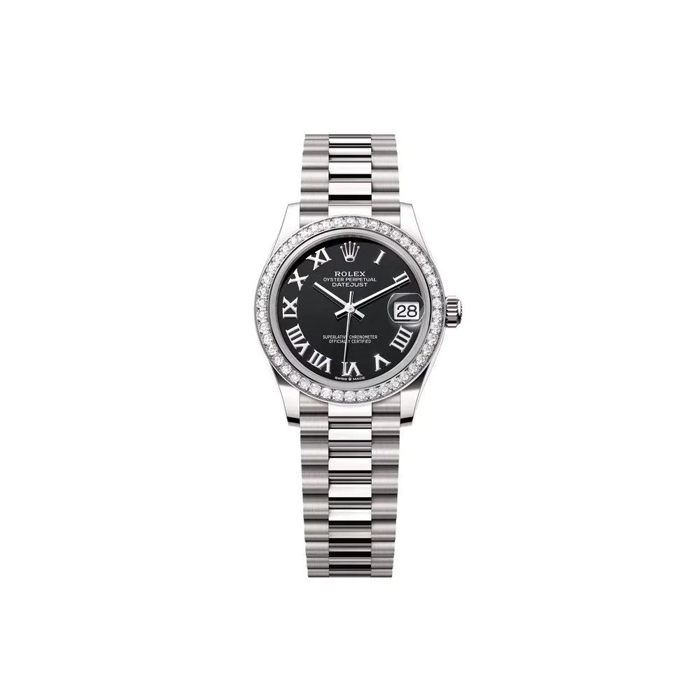 P0312-1 RLX Datejust m278289RBR-0011 Bright Black Dial White Gold President Watch - Image 1