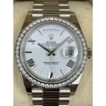 RLX Day-Date 40mm 228349RBR-0039 White Dial President Bracelet - Image 8
