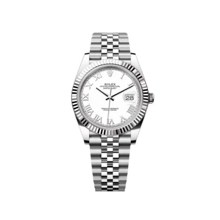 RLX Datejust 41mm 126334 White Roman Oyster Stainless Steel Mens Watch