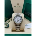 RLX Datejust 41mm 126334 White Roman Oyster Stainless Steel Mens Watch - Image 3