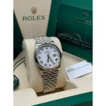 RLX Datejust 41mm 126334 White Roman Oyster Stainless Steel Mens Watch - Image 4