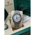 RLX Datejust 41mm 126334 White Roman Oyster Stainless Steel Mens Watch - Image 9