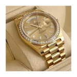 RLX Day-Date 40mm Champagne Diamond Dial and Bezel Yellow Gold President Bracelet 228348RBR-0002 - Image 4