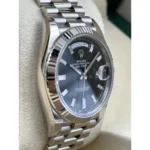 RLX Day-Date "President" 40mm White Gold Black Diamond Baguette Dial - 228239 - Image 3