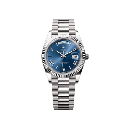 RLX Day-Date "President" 40mm White Gold Blue Roman Dial - 228239