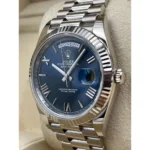 RLX Day-Date "President" 40mm White Gold Blue Roman Dial - 228239 - Image 4