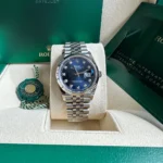 RLX Datejust 36mm 126234 Blue Diamond Dial Stainless Steel Jubilee Mens Watch - Image 3