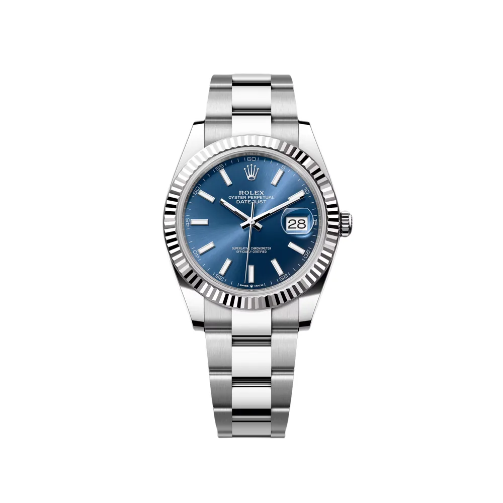 P0363-1 RLX Datejust 41mm 126334 Blue Index Oyster Stainless Steel Men’s Watch - Image 1