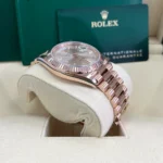 RLX Day-Date "President" 40mm Everose Gold Sundust Diamond Baguette Dial - 228235 - Image 5
