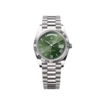 RLX Day-Date "President" 40mm White Gold Green Roman Dial - 228239