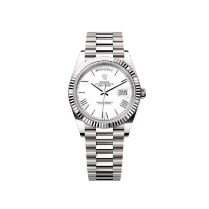 RLX Day-Date "President" 40mm White Gold White Roman Dial - 228239