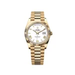 RLX Day-Date "President" 40mm Yellow Gold White Roman Dial - 228238