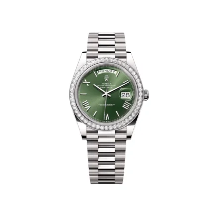 RLX Day-Date 40mm 228349RBR-0030 Olive Green Dial President Bracelet