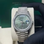 RLX Day-Date 40mm 228349RBR-0030 Olive Green Dial President Bracelet - Image 2