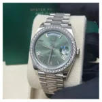 RLX Day-Date 40mm 228349RBR-0030 Olive Green Dial President Bracelet - Image 7