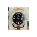 RLX Day-Date 40mm Black Diamond Dial and Diamond Bezel Yellow Gold President Bracelet 228348RBR-0001 - Image 2