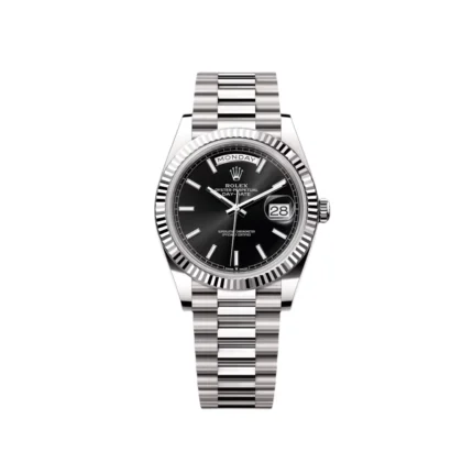RLX Day-Date "President" 40mm White Gold Black Index Dial - 228239