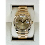 RLX Day-Date "President" 40mm Yellow Gold Champagne Diamond Baguette Dial - 228238 - Image 2