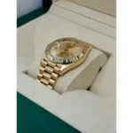 RLX Day-Date "President" 40mm Yellow Gold Champagne Diamond Baguette Dial - 228238 - Image 4