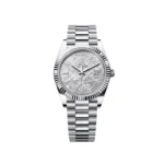 RLX Day-Date "President" 40mm Platinum Meteorite Diamond Baguette Dial - 228236