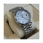 RLX Day-Date "President" 40mm Platinum Meteorite Diamond Baguette Dial - 228236 - Image 3