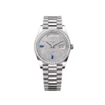 RLX 228349RBR-0036 Day-Date 40mm 18k White Gold Paved With Diamonds Watch