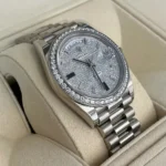 RLX 228349RBR-0036 Day-Date 40mm 18k White Gold Paved With Diamonds Watch - Image 3