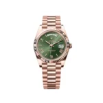 RLX Day-Date "President" 36mm Everose Gold Olive Green Roman Dial 128235