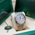RLX Datejust 41 Mother of Pearl Diamond Stainless Steel Fluted Oyster - 126334 - Image 11