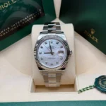 RLX Datejust 41 Mother of Pearl Diamond Stainless Steel Fluted Oyster - 126334 - Image 7