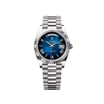 RLX Day-Date "President" 40mm White Gold Blue Roman Ombre Dial - 228239