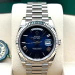 RLX Day-Date "President" 40mm White Gold Blue Roman Ombre Dial - 228239 - Image 2