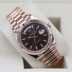 RLX Day-Date "President" 40mm Everose Gold Chocolate Index Dial - 228235 - Image 4