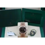 RLX Day-Date "President" 40mm Everose Gold Chocolate Index Dial - 228235 - Image 7