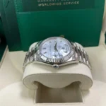 RLX Day-Date "President" 40mm White Gold Mother of Pearl Diamond Baguette Dial - 228239 - Image 4
