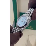 RLX Day-Date "President" 40mm Platinum Ice Blue Roman Dial - 228236 - Image 8