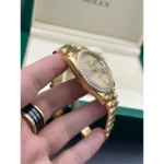 RLX Day-Date 40mm Champagne Dial and Diamond Bezel Yellow Gold President Bracelet 228348RBR-0003 - Image 4